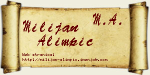 Milijan Alimpić vizit kartica